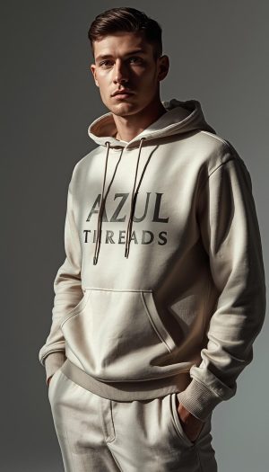 Home Men's Hoodie with logo Azul Threads