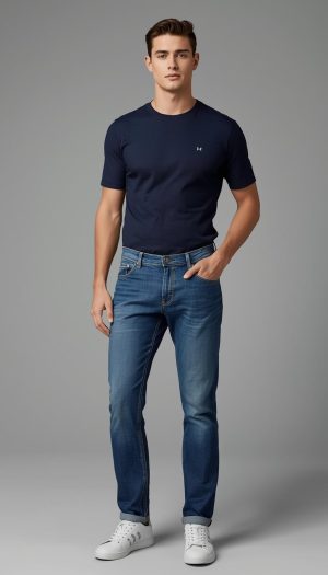 Men's Raw Denim Dark Blue