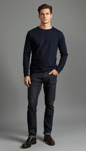 Men's Straight Black Denim