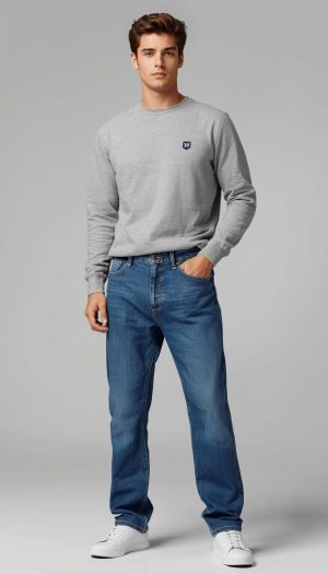 Men's Straight Blue Denim