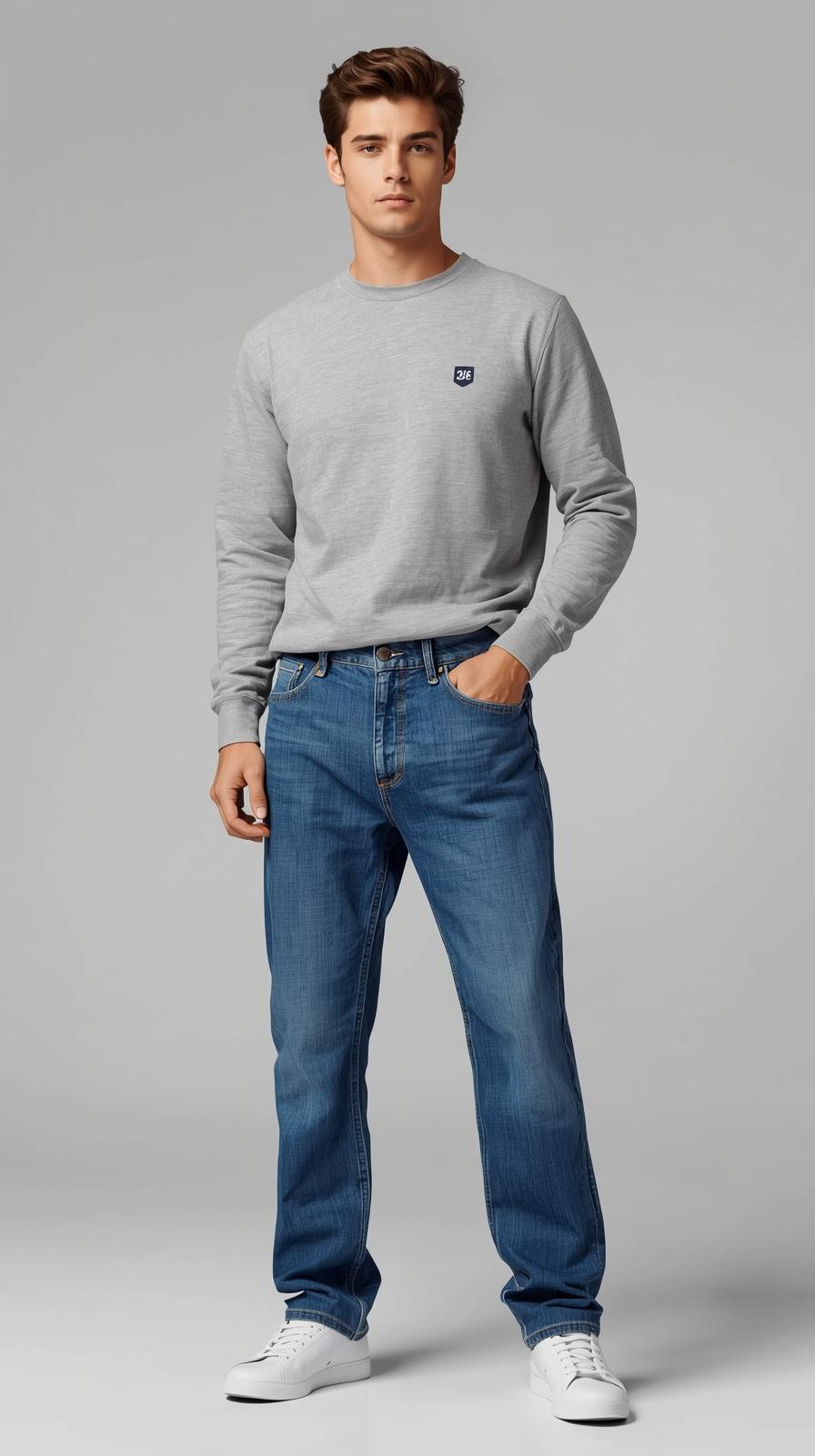 Men's Straight Blue Denim
