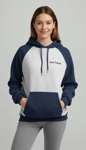 Women's blue-white Hoodie