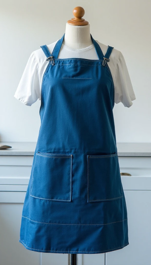 Professional-Grade Blue Aprons with Adjustable Straps
