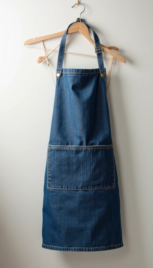 Heavy-Duty Blue Denim Aprons with Buckle and Pocket