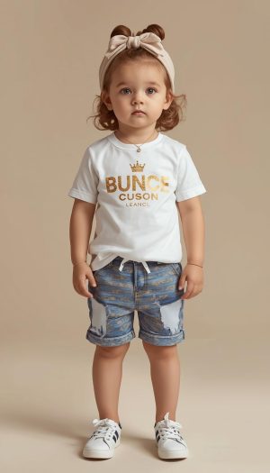 Baby's Trendy Summer Look with Crown Logo and Headband