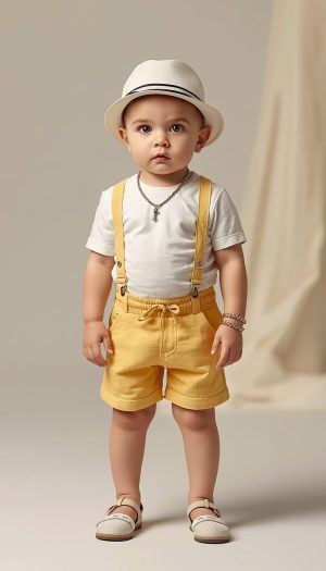 Baby's Adorable Preppy Summer Look with Fedora