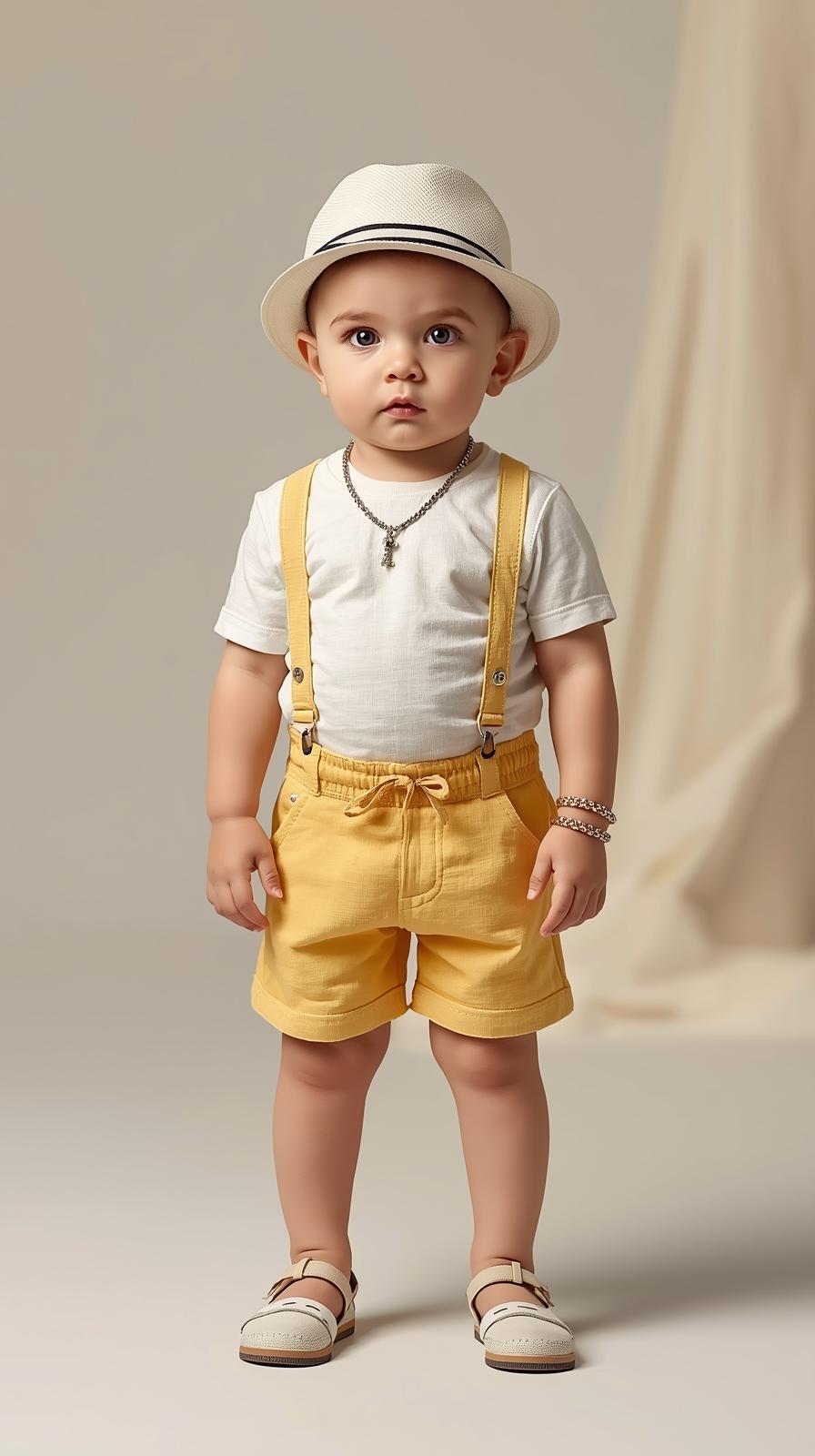 Baby's Adorable Preppy Summer Look with Fedora