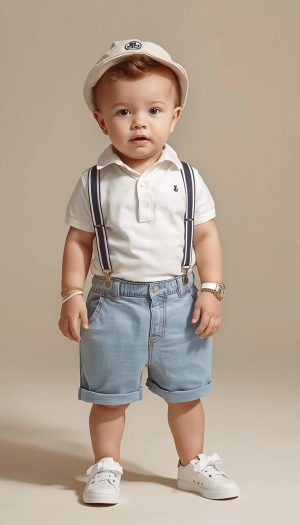 Baby's Preppy Casual Summer Look with Braces