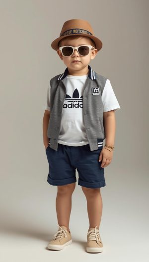 Infant's Varsity Vest and Logo Tee Shorts Outfit