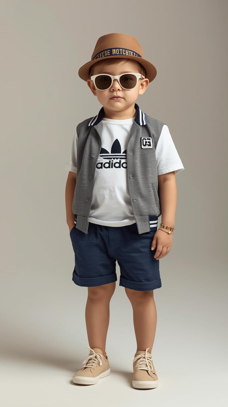 Infant's Varsity Vest and Logo Tee Shorts Outfit