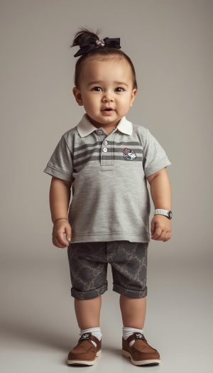 Baby's Preppy Casual Summer Ensemble with Accessories
