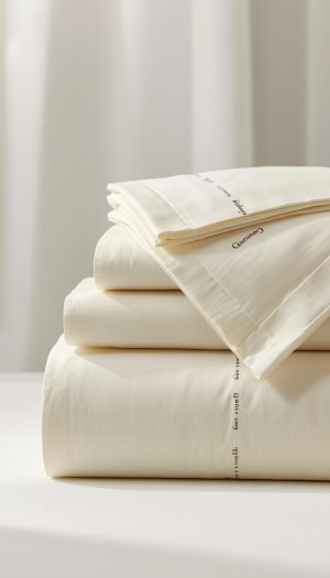 Premium Folded Bed Sheet with Embroidered Text