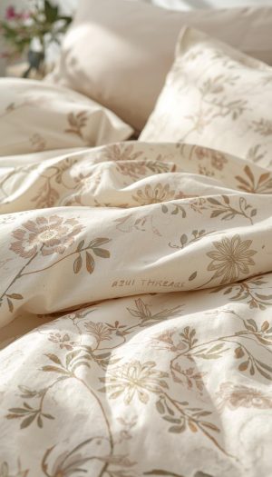 Premium Cotton Bed Linen Set with Subtle Botanical Design
