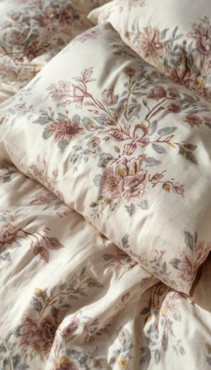 Luxe Multi-Tone Botanical Bed Linen with Intricate Pattern