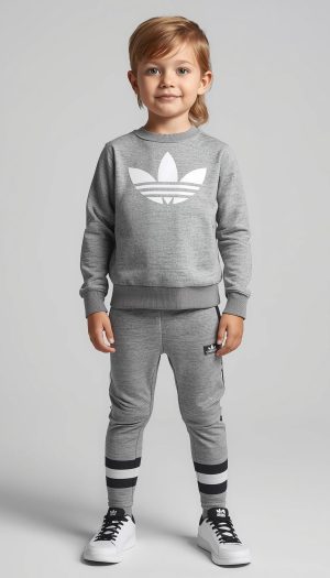 Adidas Kids Grey Tracksuit Set
