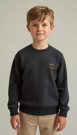 Boys' Charcoal Essential Knit Sweater