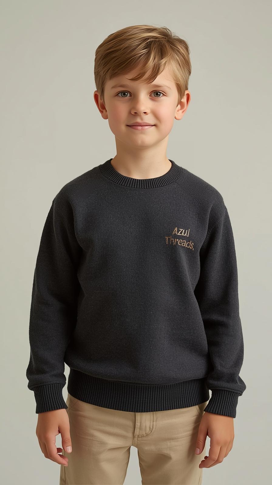 Boys' Charcoal Essential Knit Sweater