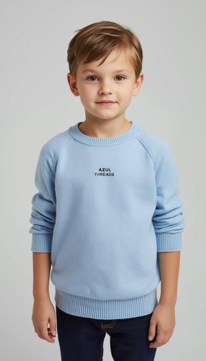 Kids' Powder Blue Classic Crewneck Sweater