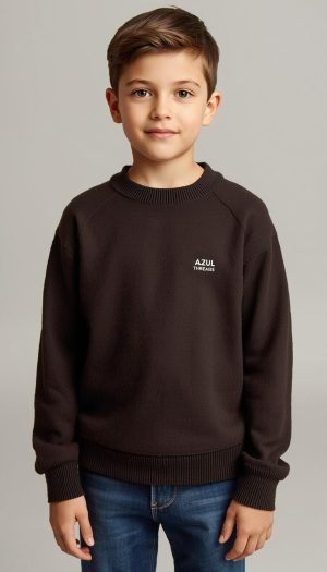 Kids' Dark Brown Everyday Knit Sweater