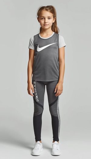 Nike Girls Grey Sports Tee & Leggings Set