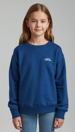 Kids' Deep Blue Classic Crewneck Sweater
