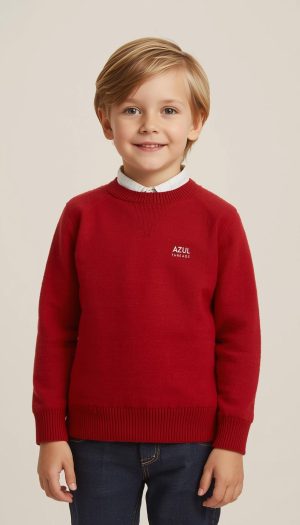 Boys' Scarlet Red Layering Knit Sweater