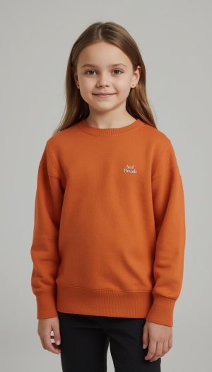 Kids' Burnt Orange Comfort Crewneck Sweater