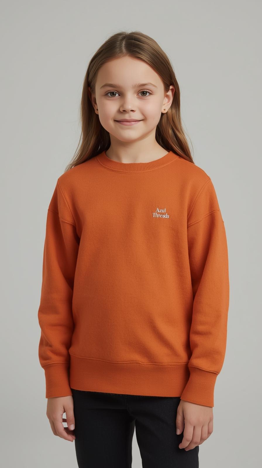 Kids' Burnt Orange Comfort Crewneck Sweater