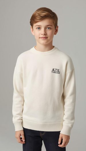 Kids' Cream Relaxed Fit Sweater