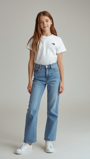Girls' Relaxed Wide Leg Jeans