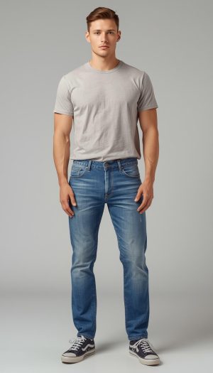 Men's Medium Wash Blue Denim