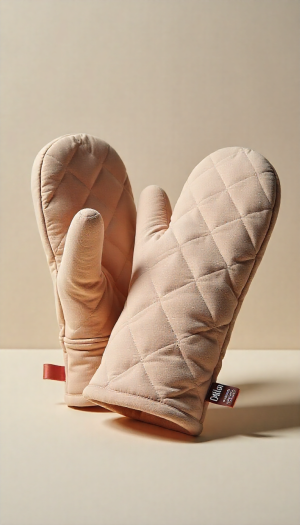 Soft-Touch Diamond Quilted Oven Mitts in Blush