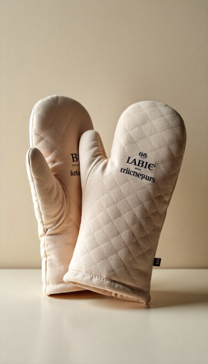 Soft Touch Quilted Oven Mitts in Gentle Blush Tone