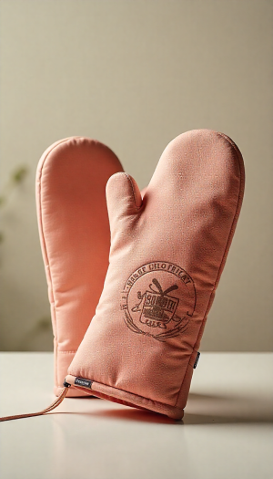 Vintage Charm Oven Mitts in Soft Pink Kitchen Accessories