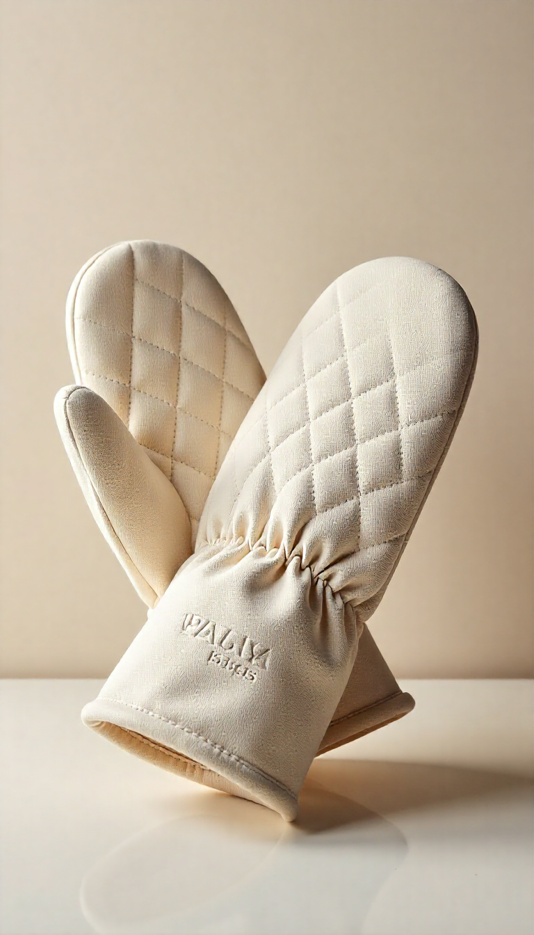 Elegant Diamond Quilted Oven Mitts with Enhanced Wrist Protection