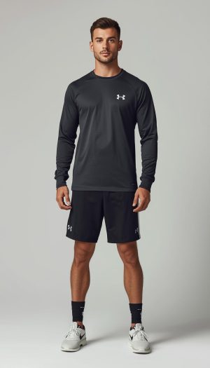Men's Black Performance Top & Training Shorts