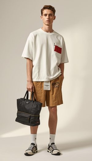 Men's Essential Drop-Shoulder Tee & Pocket Shorts Combo
