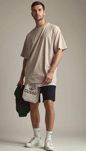 Men's Streetwear Comfort T-Shirt and Utility Shorts