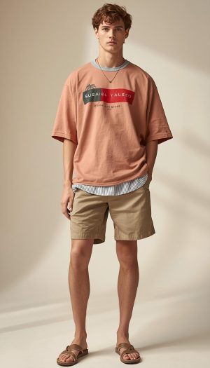 Men's Essential Drop-Shoulder T-Shirt and Shorts