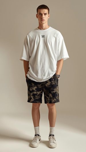 Men's Relaxed Fit Oversized Tee & Shorts Combo