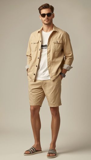Men's Summer Tailored Shirt and Shorts Combo