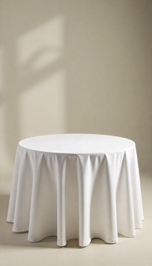 Elegant White Round Table Covers for Dining & Events