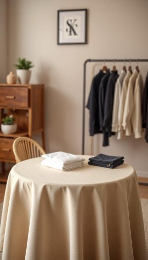 Light Beige Round Table Covers for Elegant Interior Styling