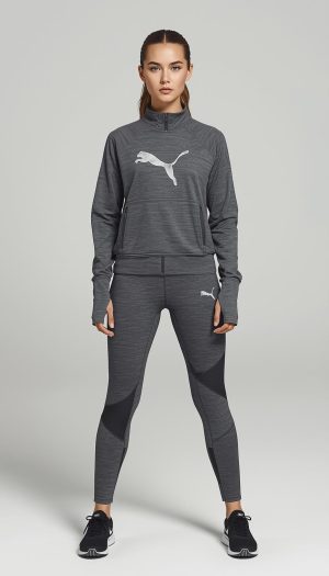 Women's Dry-Fit 1/4 Zip & Graphic Leggings Set