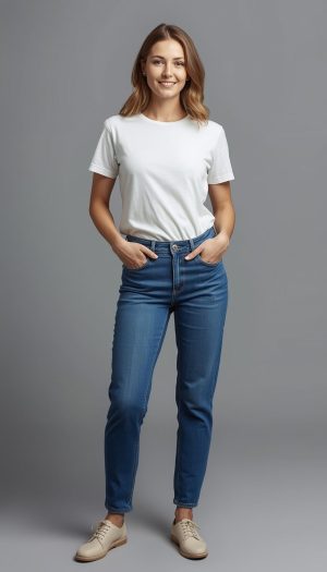 Women's Mid-Rise Straight Fit Jeans