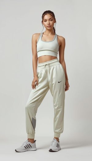 Women's Light Support Bra & Satin Jogger Pants