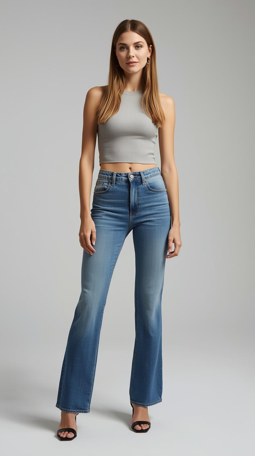Women's Mid-Rise Flare Denim