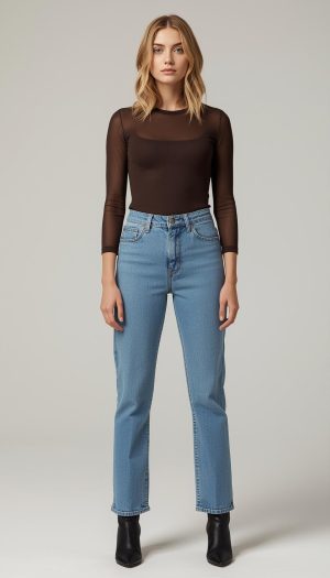 Women's High-Rise Slim Straight Jeans